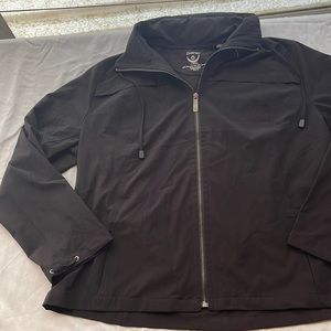 Zenergy by Chicos black zip up jacket with hoodie NWOT